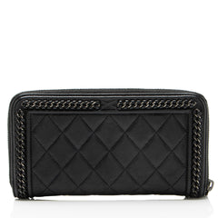 Chanel Aged Calfskin Chain Around Boy Zip Around Wallet