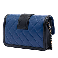 Chanel Bicolor Quilted Lambskin Elegant CC Flap Wallet on Chain
