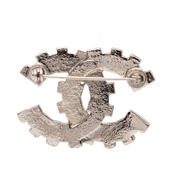 Chanel CC Brass Strass Baguette Brooch