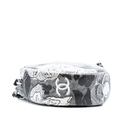 Chanel CC Calfskin Floral Round Clutch on Chain