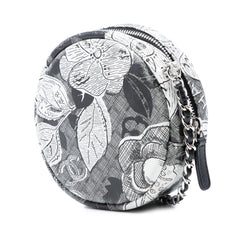Chanel CC Calfskin Floral Round Clutch on Chain