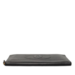 Chanel CC Caviar Documents Portfolio Clutch