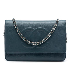 Chanel CC Caviar Wallet On Chain