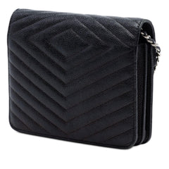 Chanel CC Chevron Caviar Square Wallet On Chain