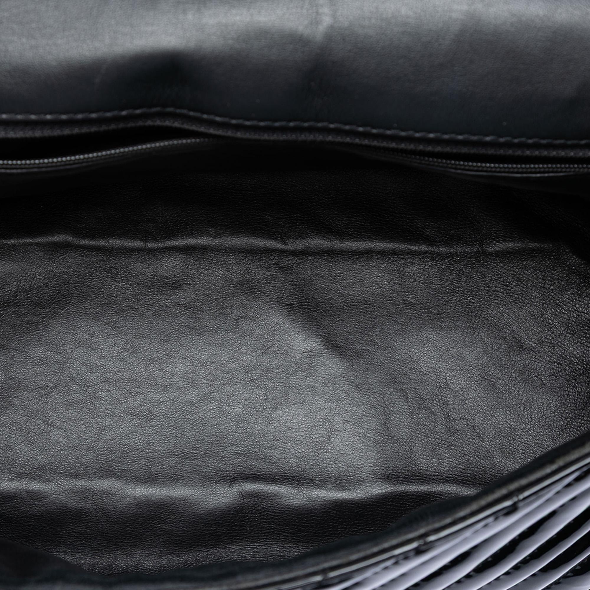 Chanel CC Chevron Patent Accordion Flap