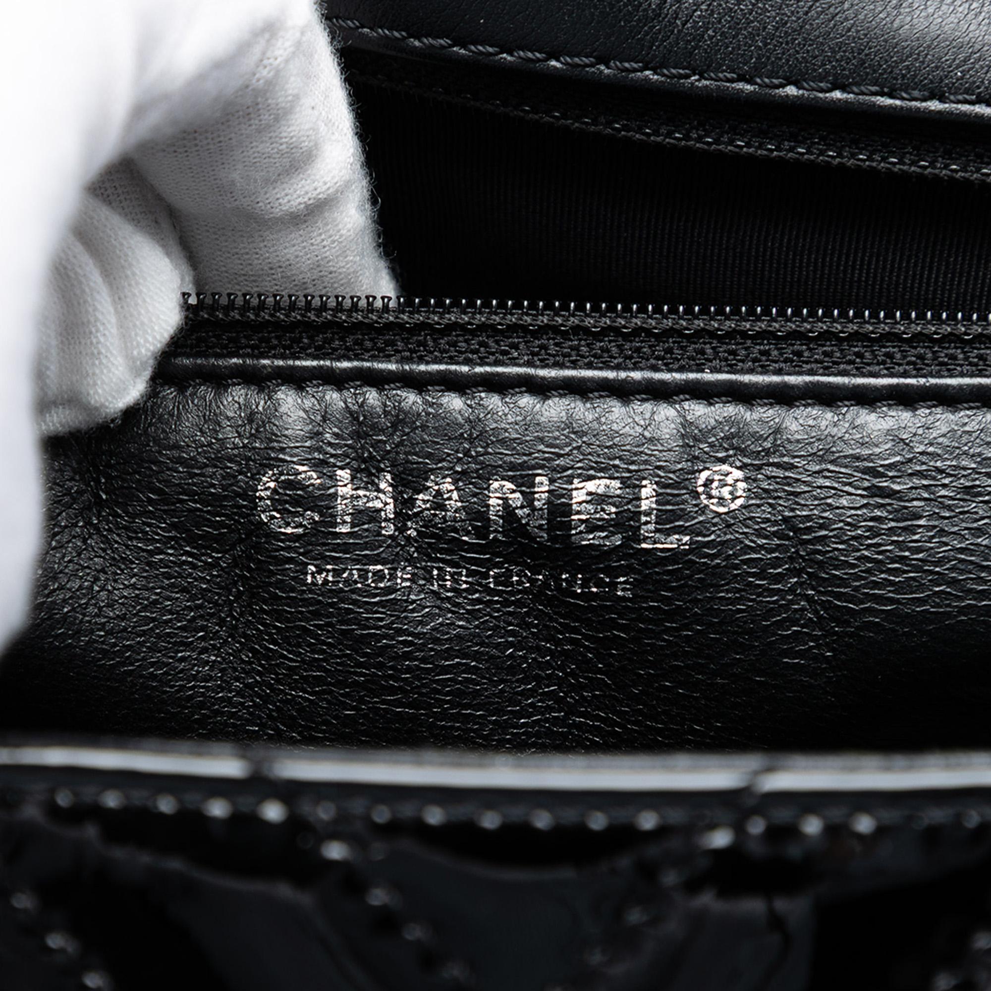 Chanel CC Chevron Patent Accordion Flap