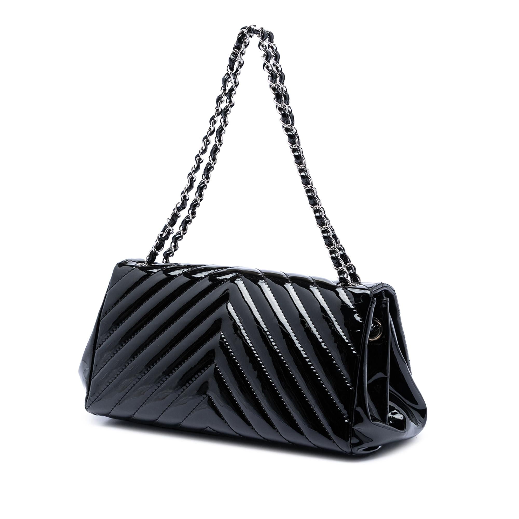 Chanel CC Chevron Patent Accordion Flap