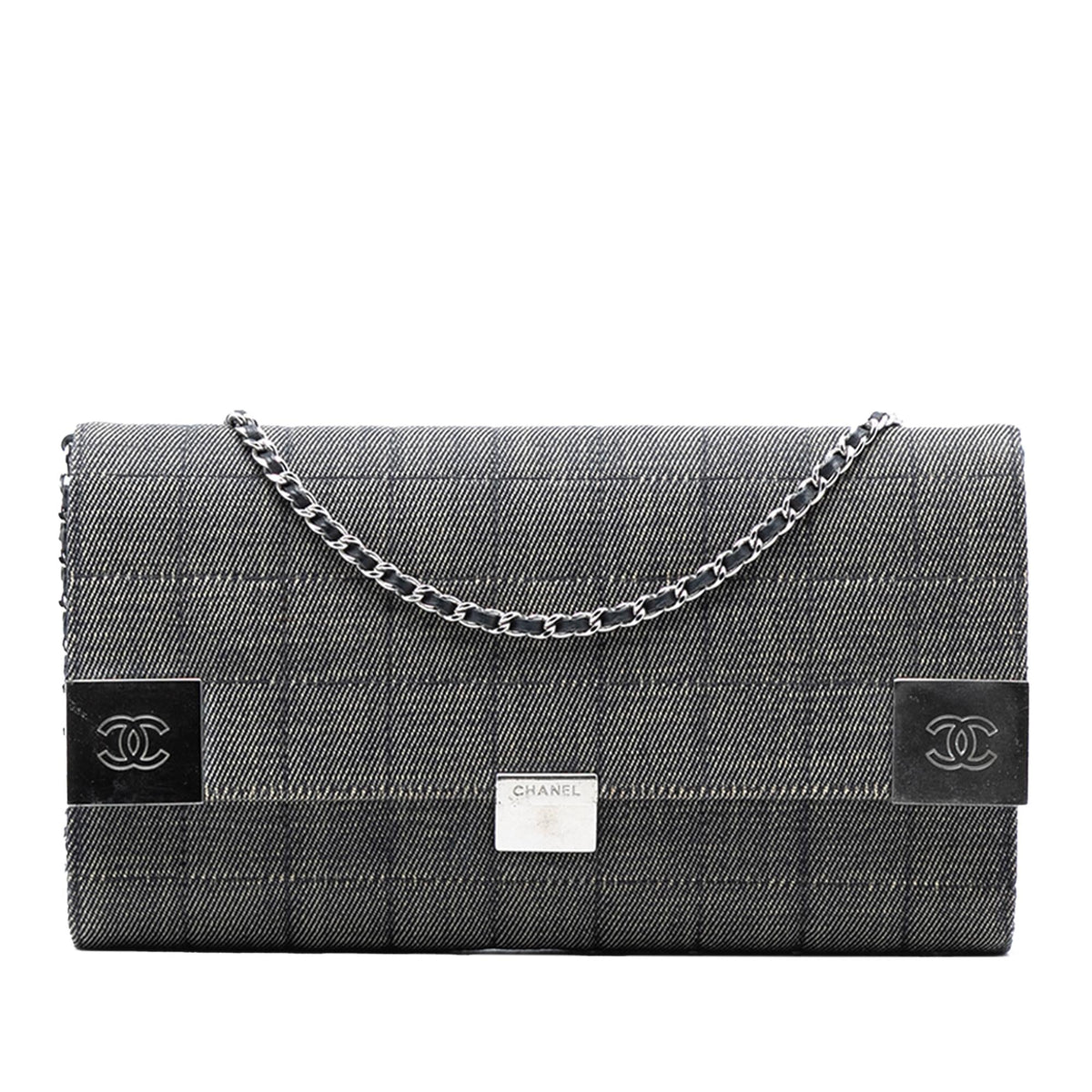 Chanel CC Choco Bar Denim Chain Flap