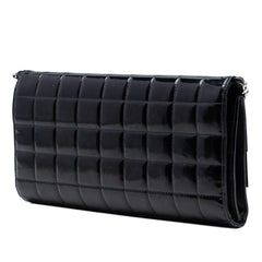 Chanel CC Chocolate Bar Patent Clutch on Chain