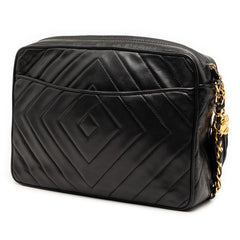 Chanel CC Diamond Quilted Lambskin Tassel Camera Bag