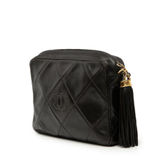 Chanel CC Diamond Quilted Lambskin Tassel Camera Bag