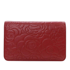 Chanel CC Embossed Lambskin Camellia Wallet On Chain