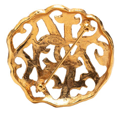 Chanel CC Gold Plated Brooch