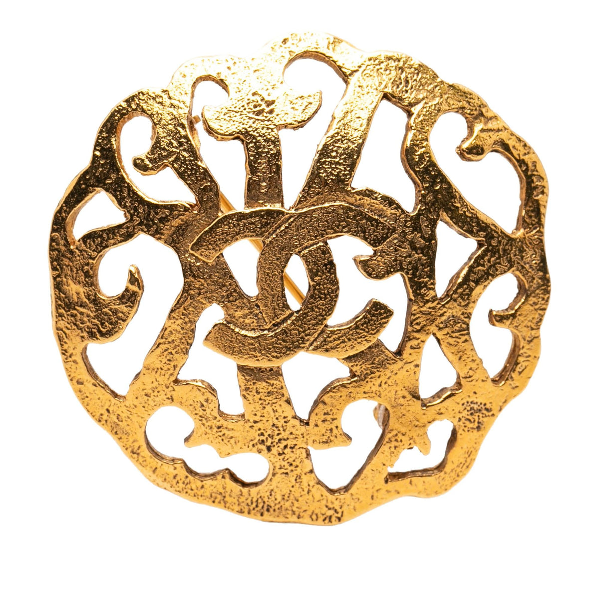 Chanel CC Gold Plated Brooch