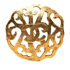 Chanel CC Gold Plated Brooch
