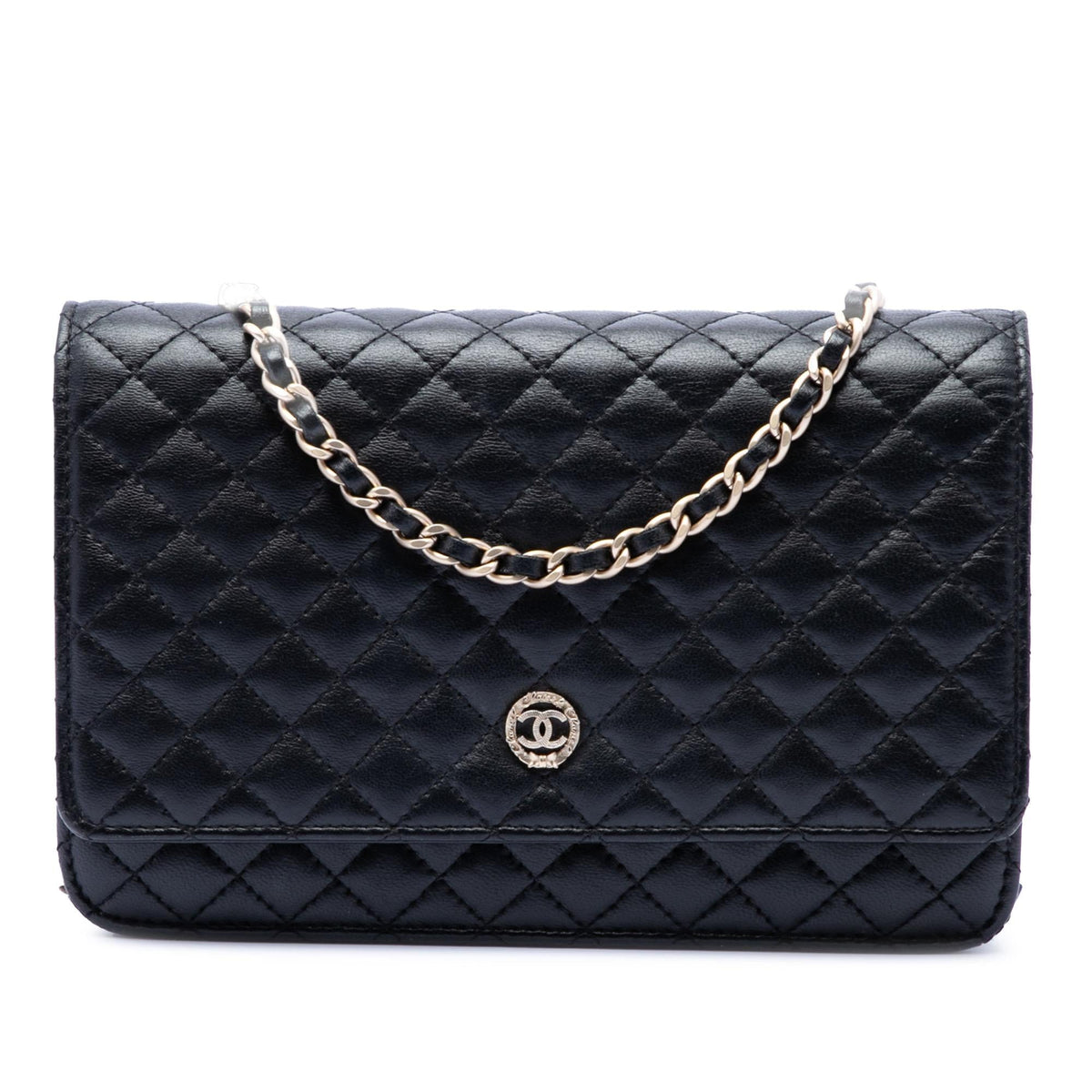 Chanel CC Microquilted Lambskin Wallet On Chain