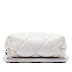 Chanel CC Quilted Acrylic and Lambskin Evening Clutch With Chain