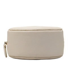 Chanel CC Quilted Caviar Round Clutch With Chain
