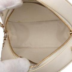 Chanel CC Quilted Caviar Round Clutch With Chain