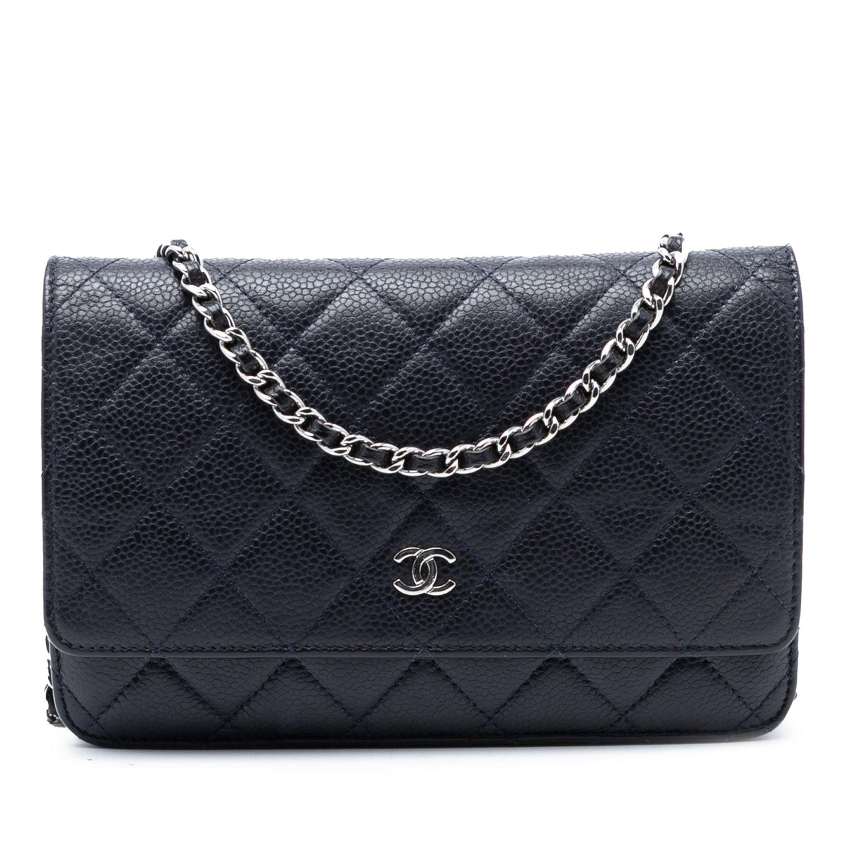 Chanel CC Quilted Caviar Wallet on Chain