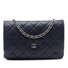 Chanel CC Quilted Caviar Wallet on Chain