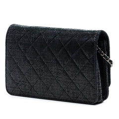 Chanel CC Quilted Crinkled Patent Wallet On Chain