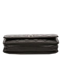 Chanel CC Quilted Crinkled Patent Wallet On Chain