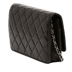 Chanel CC Quilted Crinkled Patent Wallet On Chain