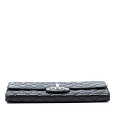 Chanel CC Quilted Lambskin East West Wallet on Chain