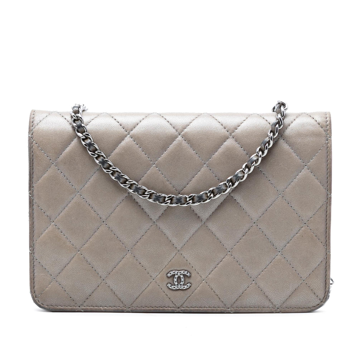 Chanel CC Quilted Lambskin Full Flap Wallet on Chain