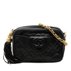 Chanel CC Quilted Lambskin Tassel Camera Bag