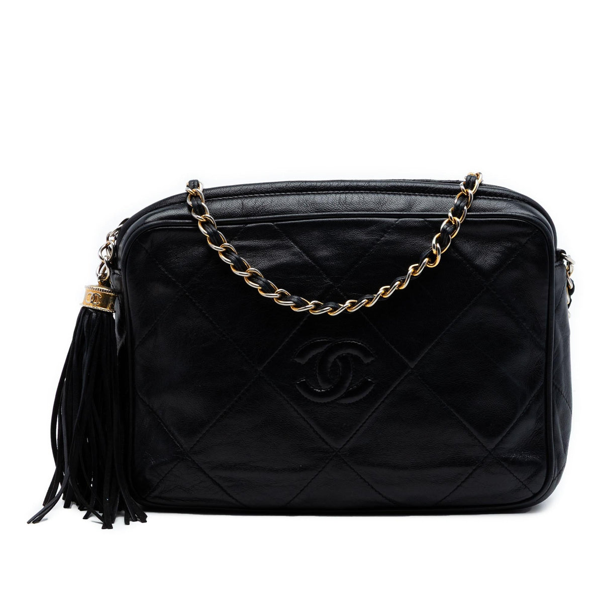 Chanel CC Quilted Lambskin Tassel Camera Bag
