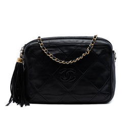 Chanel CC Quilted Lambskin Tassel Camera Bag