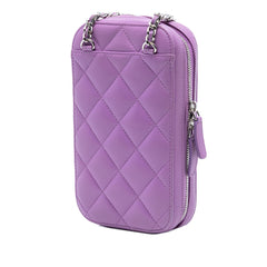 Chanel CC Quilted Lambskin Zip Phone Case