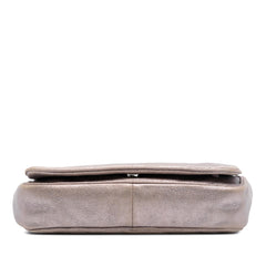 Chanel CC Quilted Metallic Lambskin Wallet On Chain