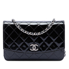 Chanel CC Quilted Patent Brilliant Wallet On Chain