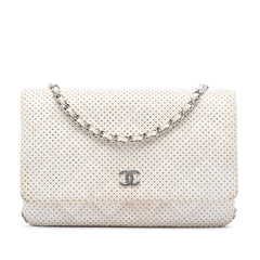 Chanel CC Quilted Perforated Lambskin Wallet On Chain
