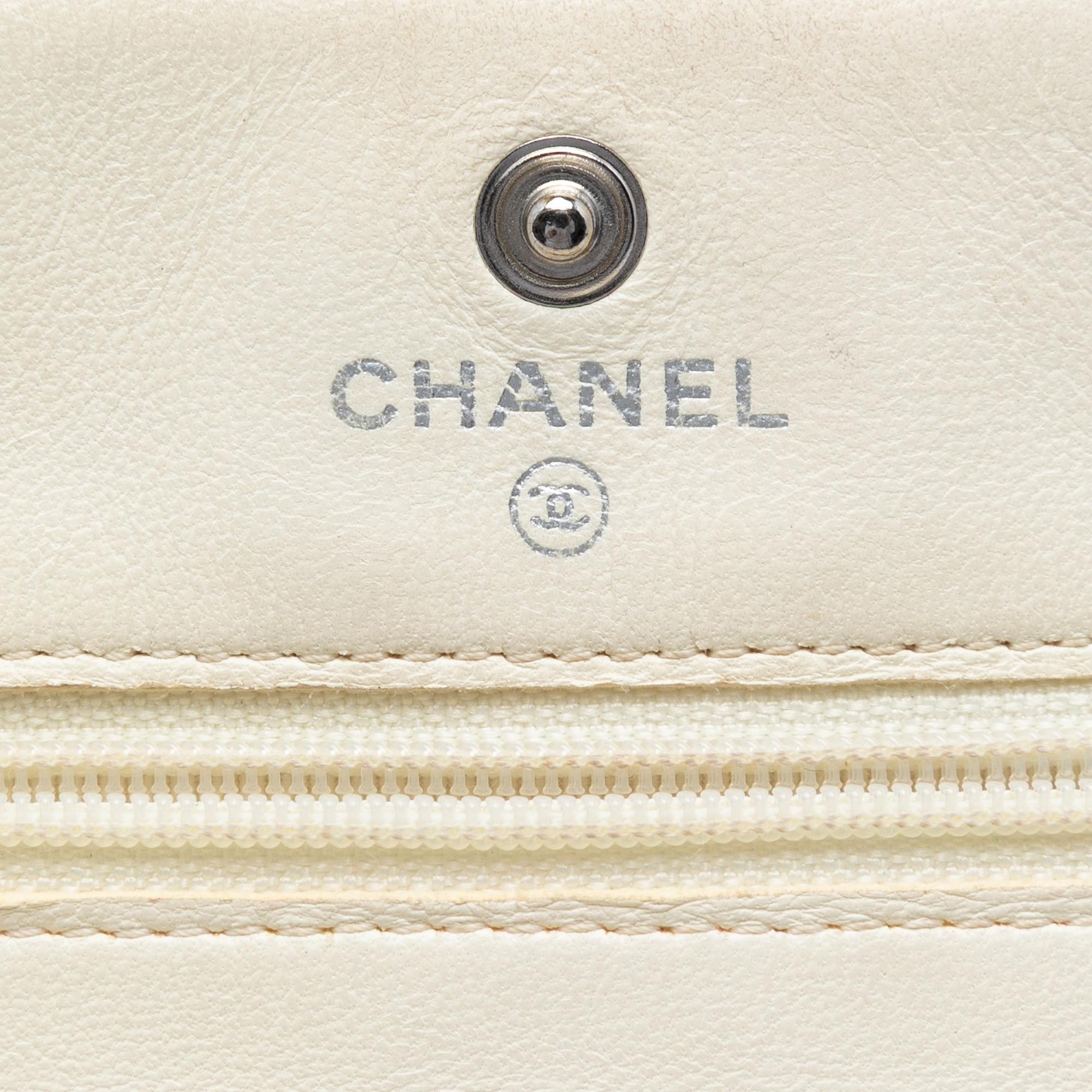 Chanel CC Quilted Perforated Lambskin Wallet On Chain