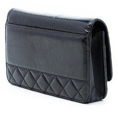Chanel CC Quilted Shiny Aged Calfskin Wallet On Chain