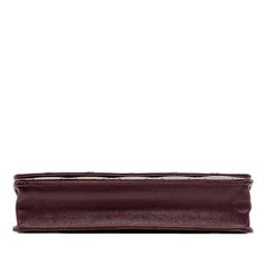 Chanel CC Quilted Striated Metallic Patent Wallet on Chain