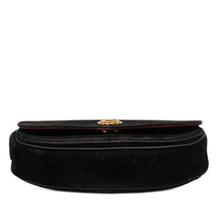 Chanel CC Quilted Velvet Half Moon Flap