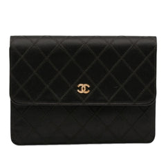 Chanel CC Satin Diamond Stitch Clutch