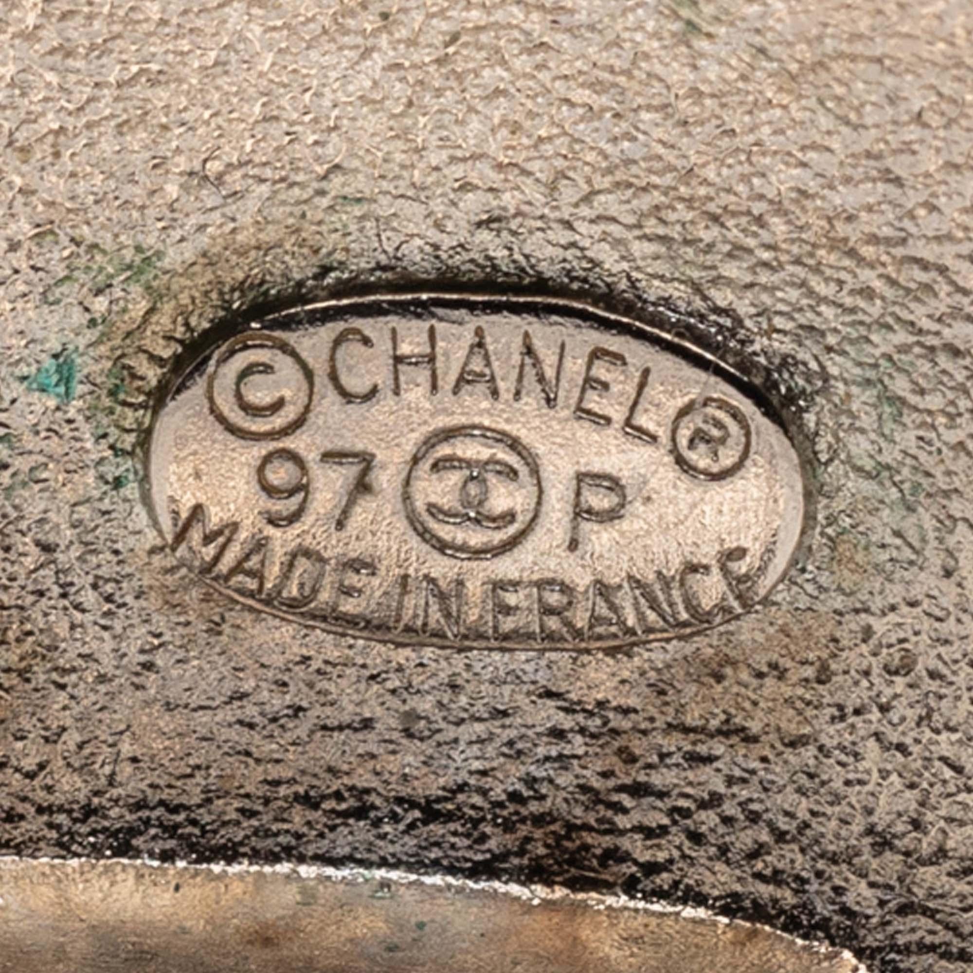 Chanel CC Silver Plated Clip on Earrings
