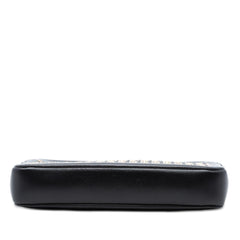Chanel CC Studded Lambskin Double Zip Clutch with Chain