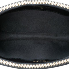 Chanel CC Studded Lambskin Double Zip Clutch with Chain