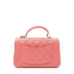 Chanel Caviar Leather Rectangular Top Handle Mini Flap Bag