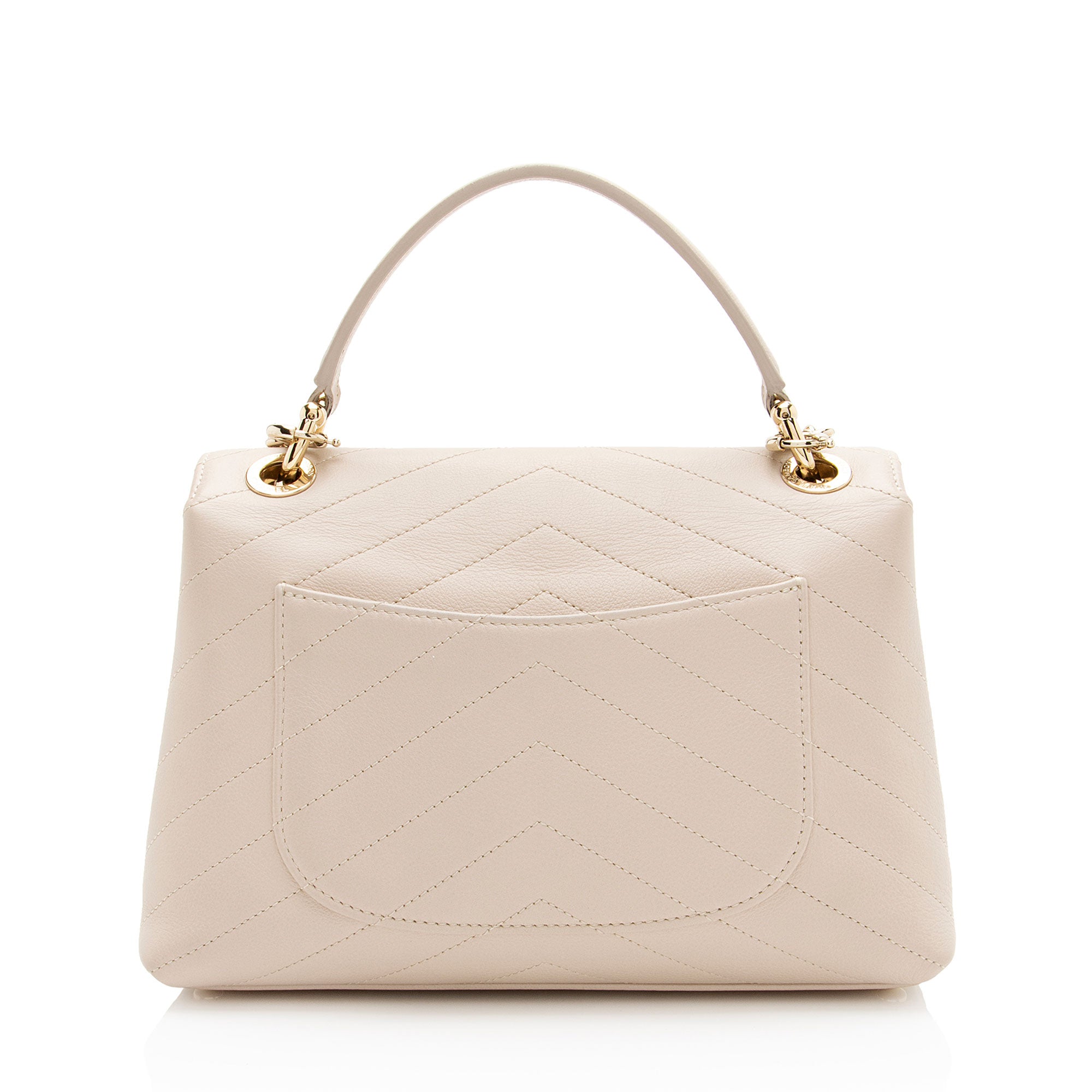 Chanel Chevron Calfskin Chic Small Top Handle