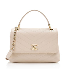 Chanel Chevron Calfskin Chic Small Top Handle