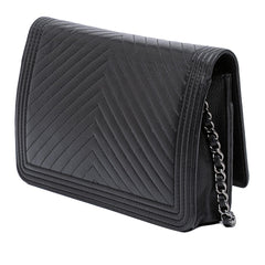 Chanel Chevron Lambskin Boy Wallet on Chain