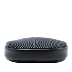 Chanel Chevron Lambskin Pleated Oval Camera Bag